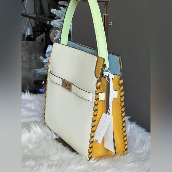 💰SOLD - 146390 - Tory Burch Small Lee Radziwill Whipstitch Double Bag - Picture 5 of 16